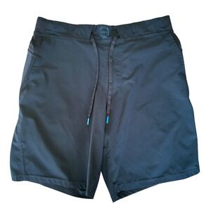 Hylete Mens Above-Knee Training Shorts Navy Blue Drawstring Activewear Large